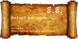 Balogi Barnabás névjegykártya