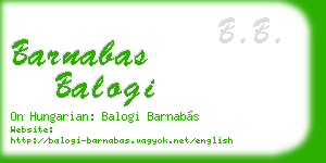 barnabas balogi business card