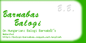 barnabas balogi business card